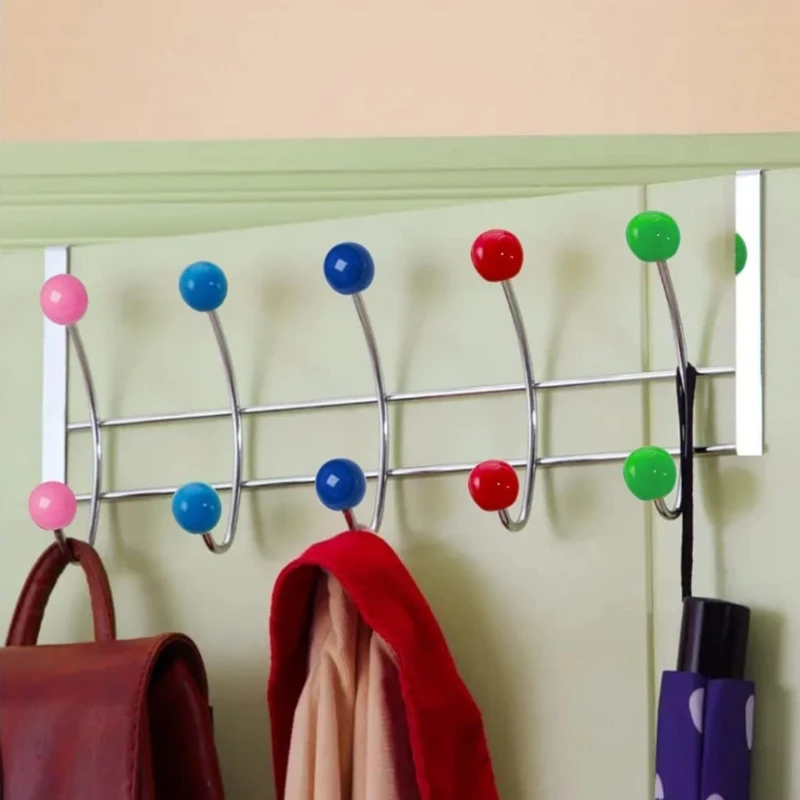 Multicolors Over Door Hanger Clothes Hanging Heavy Duty Over Door Hooks Bedrooms Bathroom 10 Hooks Hanger Coat storage hook door hook