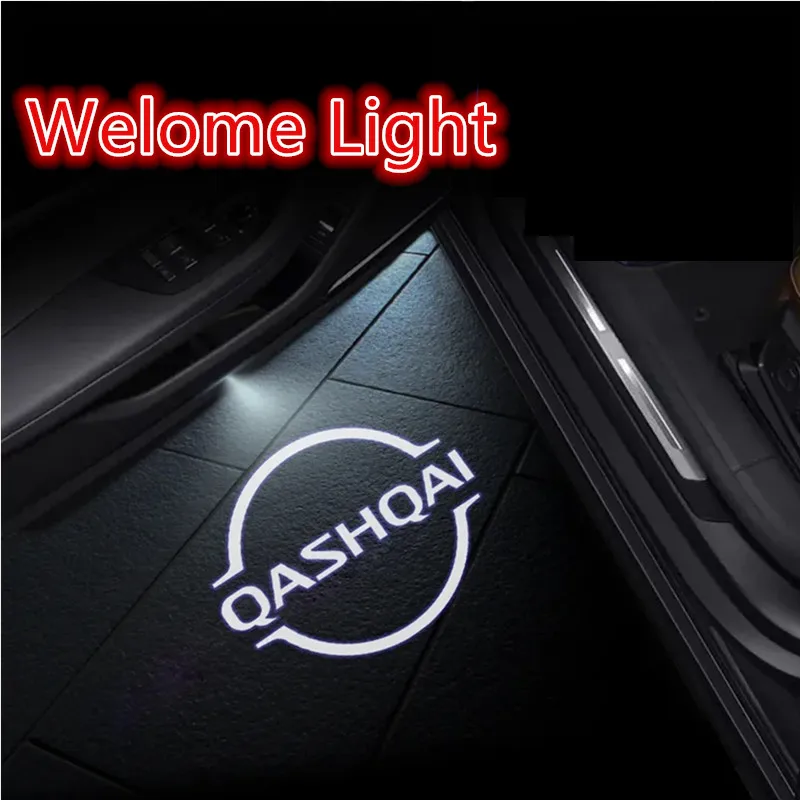 

2pcs Universal Wireless For Nissan Qashqai Logo Car Door HD LED Lamps Infrared Sensing Projector Courtesy Welcome Lights