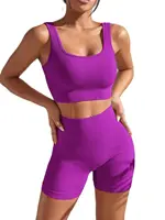 New Arrival Fashion Seamless  Exercise Body-Tight Quick Dry Moisture Absorption High Waist Hip Yoga Fitness Set for Women