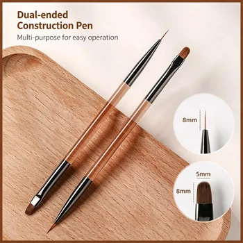 Penna per Nail Art con Pennello per Gel, Strumenti per Decorazione Unghie, per Manicure Fai-da-Te a Casa, 1 Pezzo