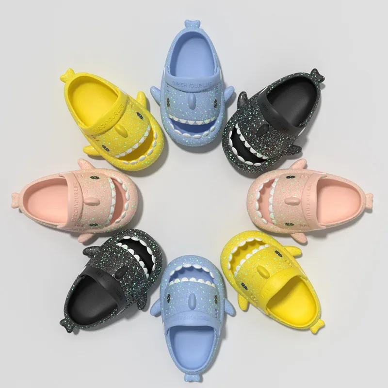 Shark Slippers children Flip Flops Home House Cloud Summer Beach Clapper Sandal Non Slip Shoe Sharky Slides Rubber Original new linen slippers disposable slippers