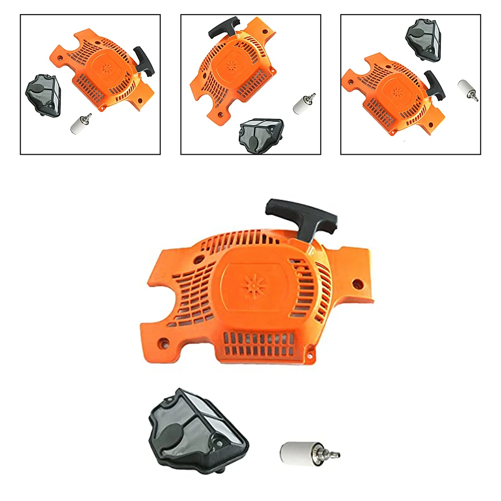 Backlash Pull Starter and Air Fuel Filter Kit Compatible with For HS 36 41 136 137 141 142 for Outdoor Equipment