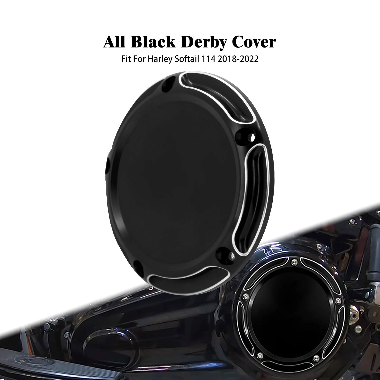 Moto Black Derby Cover 5 Fori Coperchio Motore Frizione Per Harley Softail 114 Fxlrs Flhcs Fxbbs Breakout Fat Bob Flfbs 2019-Up