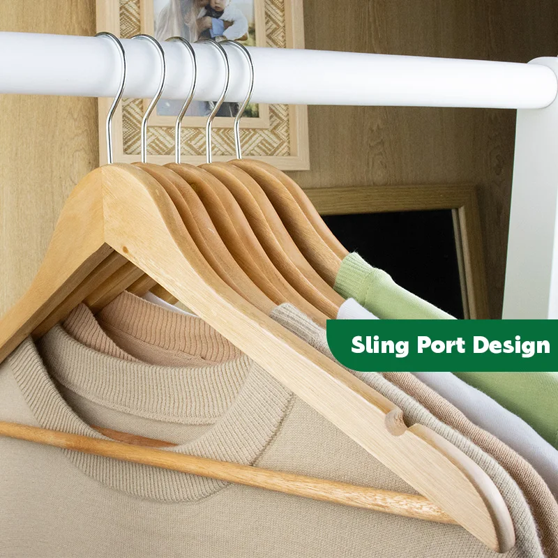 Clothes Hanger Wood Suit Hangers 5/10/20/30PCS