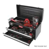 20-Inch Black Steel 2-Drawer Tool Box Chest with Lid Ergonomic Handle Secure Latches Ball-Bearing Slides Garage Workshop Storage 6