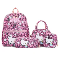 4pcs Sanrio hello kitty kuromi school bag cartoon backpack student backpack fashion cartoon pencil case shoulder messenger bag 1
