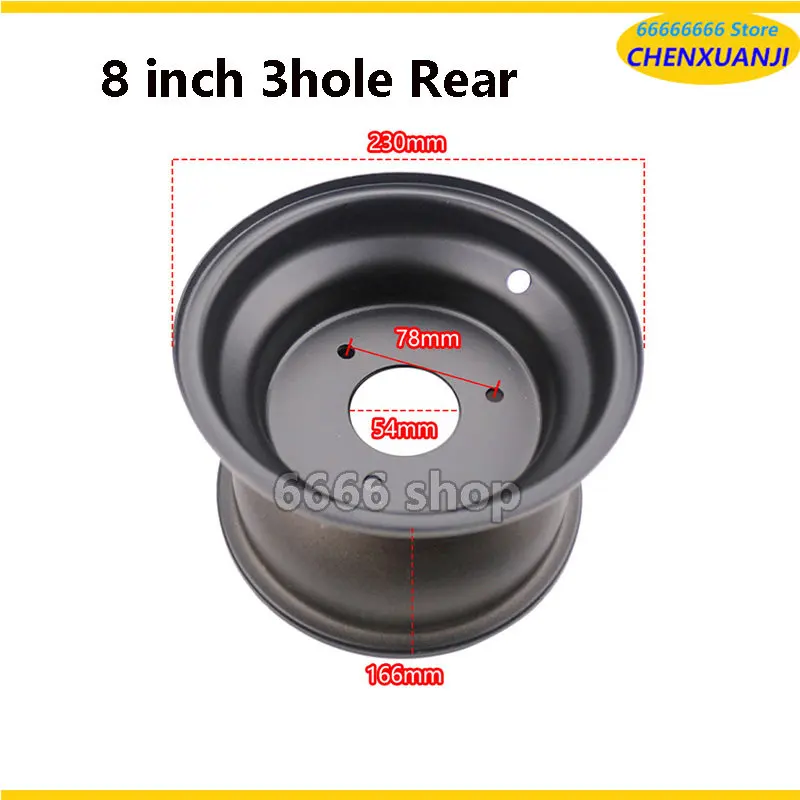 8 Inch 4/3 Hole Wheels Front and Rear Wheel Hub Suitable for Atv Quad ATV Karting 19x7-8 18x9.50-8 21x7-8 Tubeless Tire