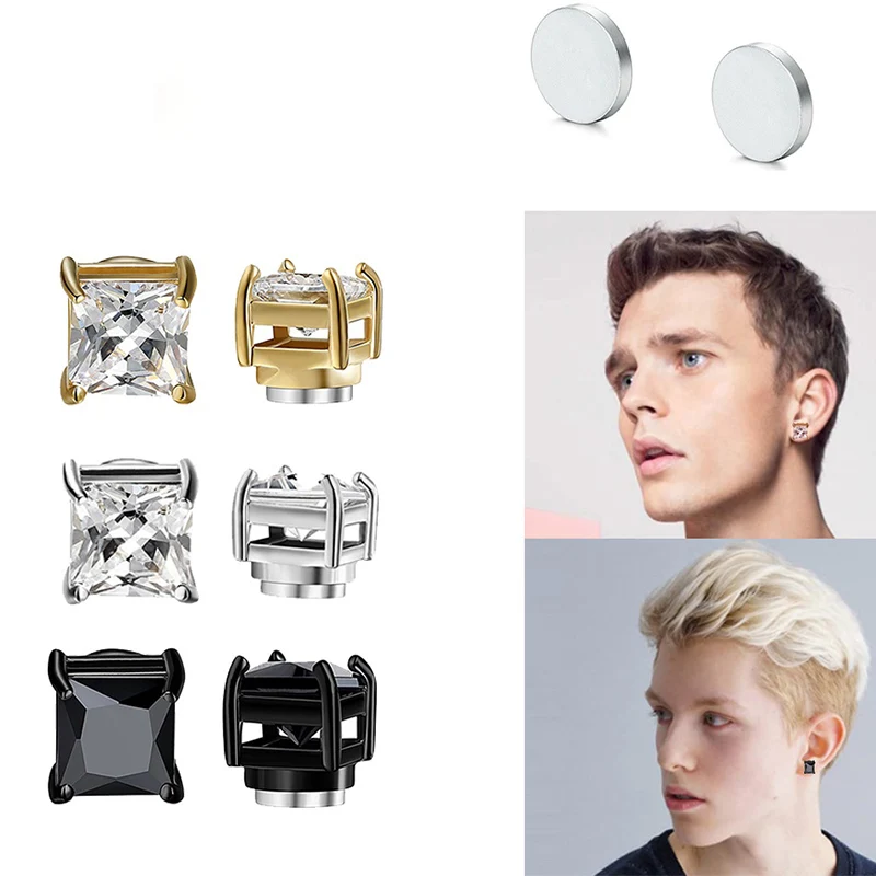 1 pairs Magnetic Ear Clips Stud Earrings Non Piercing Strong Magnet Fake Piercing Women Men Jewelry Clip Earrings for Kids Girls stud earrings,ear clip earrings,clip earrings,ear clip,ear accessories,magnetic earrings