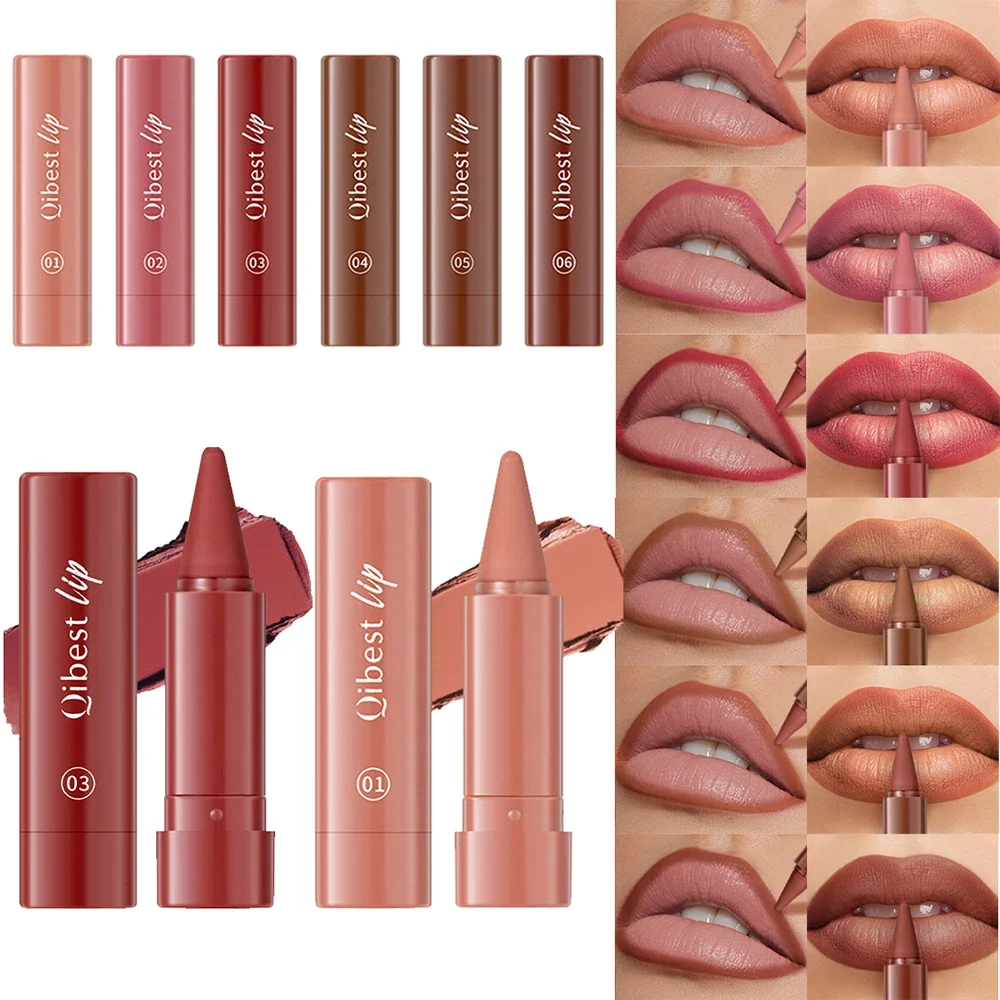 Matte Sexy Red Lipstick Velvet Gradient Twist-Up Lip Liner Waterproof Easy Color Contouring Tint Lipliner Crayon Lipgloss Makeup_voghion.com