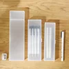 Transparent Pencil Case MUJIs Plastic Storage Box Kawaii Japan Frosted Simple Hard Stationery Office Kid School Student Gift 2