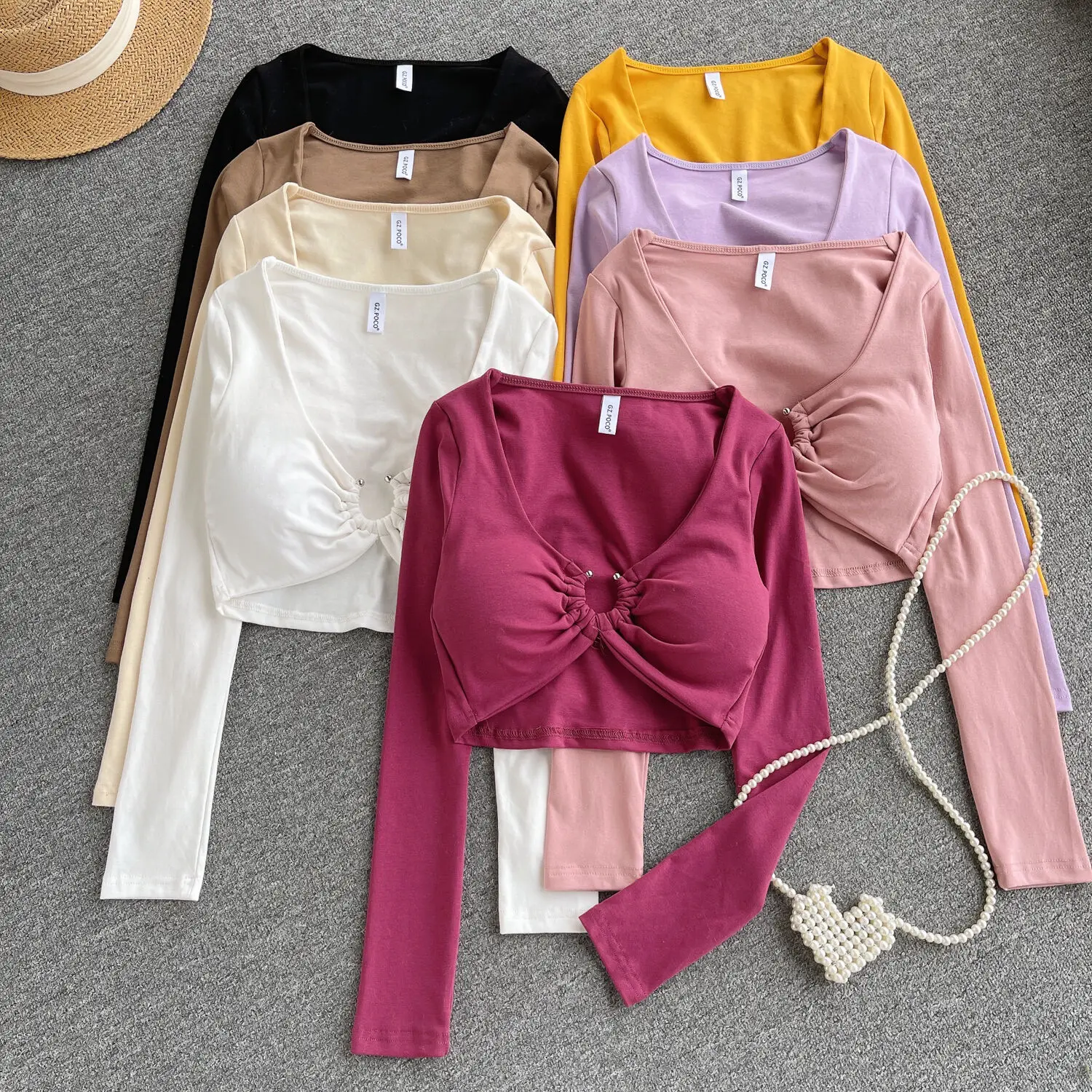 

Модная облегающая футболка с длинным рукавом и металлическими пуговицами, женская модная короткая открытая пупчатая рубашка с пряным желчением для девушек