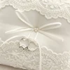 20x20cm White Lace Wedding Ring Pillow Bridal Bearer Pillow Cushions Wedding Marriage Ceremony Decoration Supplies 6