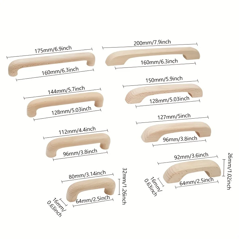 Furniture Handles Kitchen Cabinet Drawer Solid Wood Door Knobs