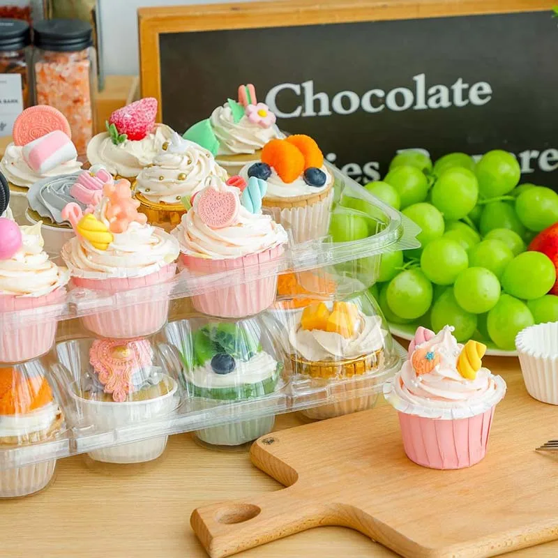 12-gaats mini cupcake dozen muffin cupcake muffin container box voor bruiloft verjaardag dessert bakken decoraties - Image 6