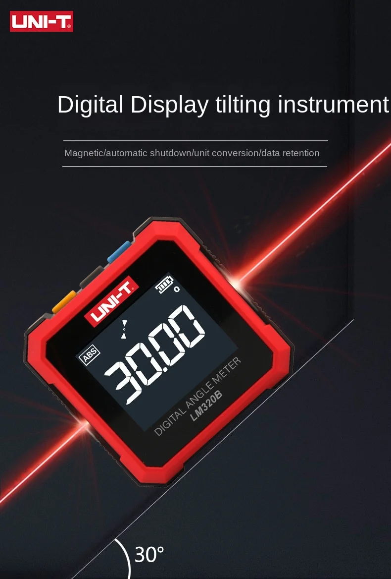 

Unilateral LM320A/LM320B inclinometer charging angle measurement four sided magnetic laser slope horizontal box