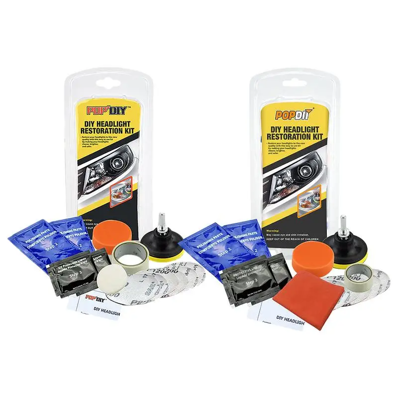 

Headlight Restoration Kit Light Lens Polisher Cleaning Paste Scratch Remover Repairing Tool Coating Renewal Kit For Automobile