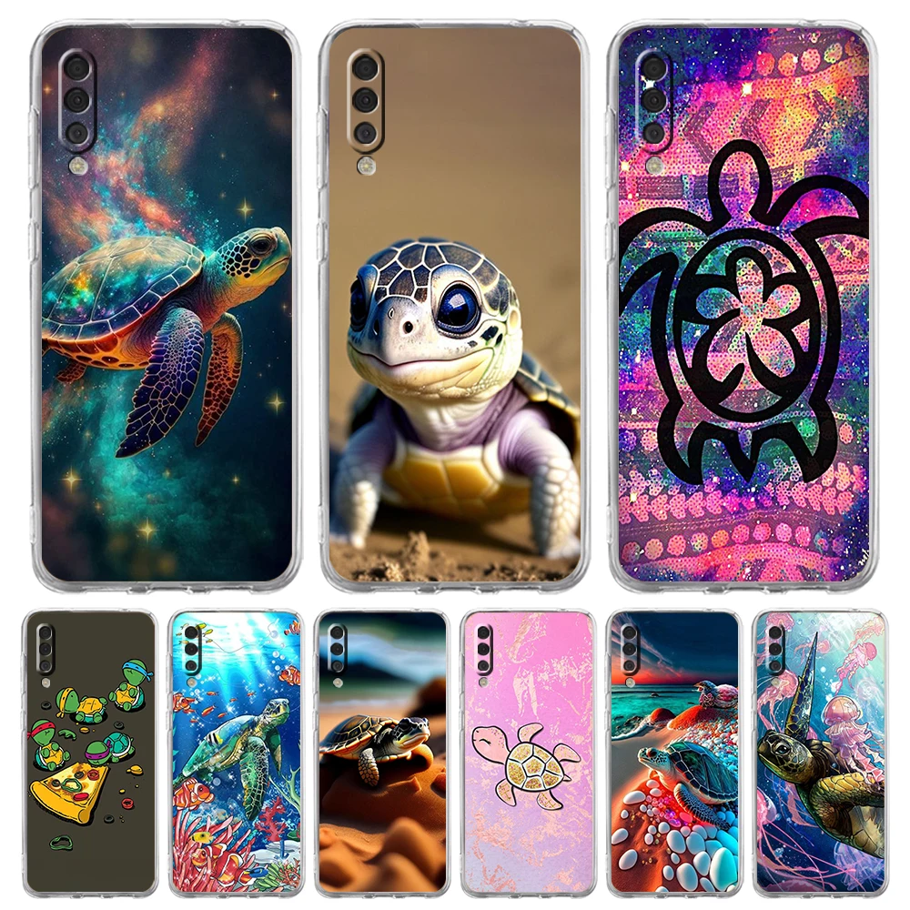 Süße kleine Schildkröte Luxus transparente Telefon hülle für Samsung Galaxy A12 A02 A03S A50 A70 A40 A10 A20 A30 Abdeckung Silikon hülle