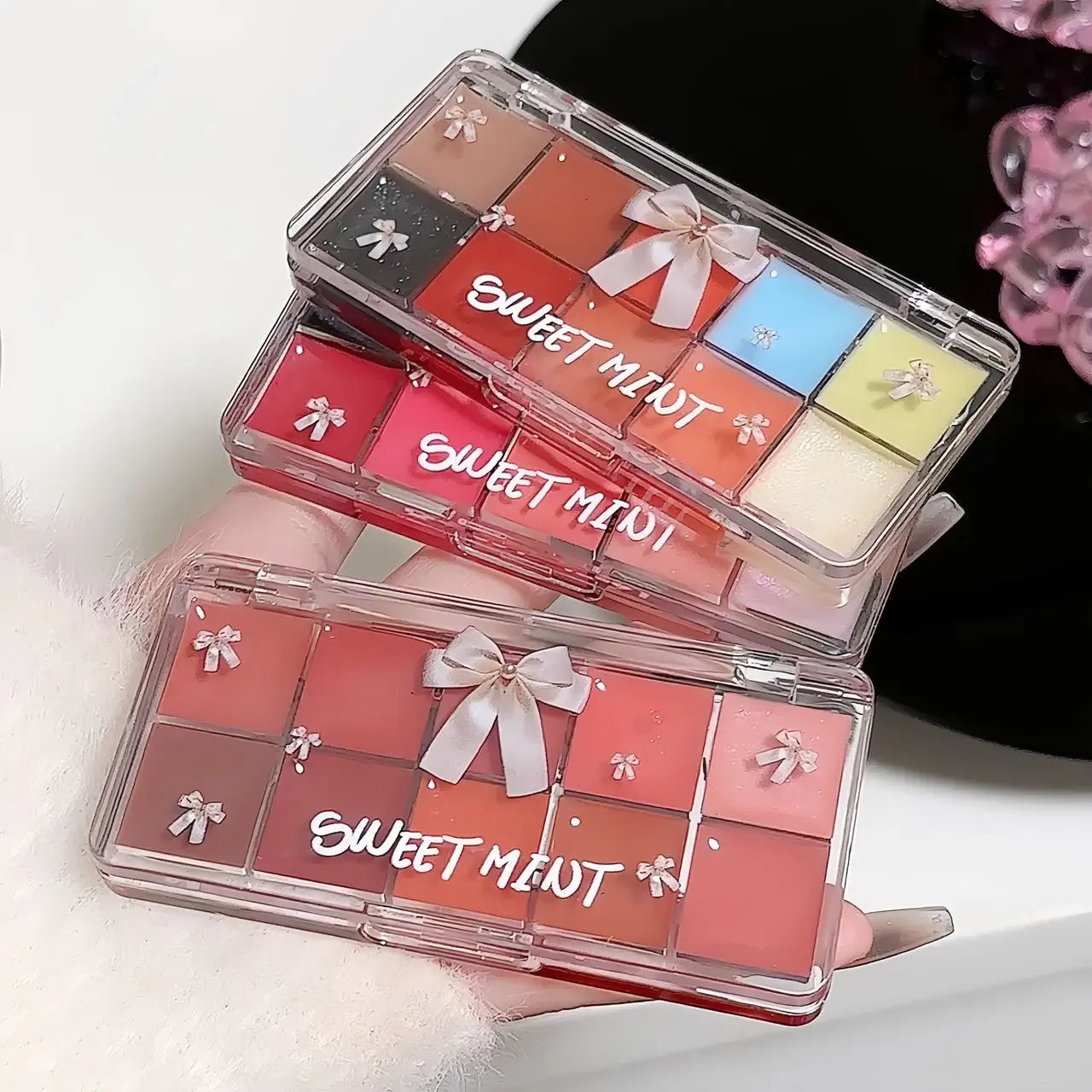 10-Color Lip Jelly Plate Mirror Crystal Lip Gloss Moisturizing Water Glass Red Orange Lip Oil Balm Sexy Plump Makeup Palette 3