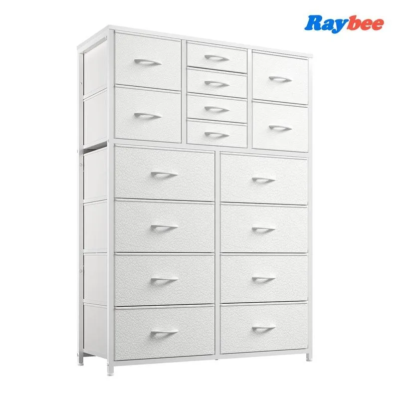 

【Summer Break Sale】RaybeeFurniture 16 Drawer Dresser with Wooden Top Tall Dressers & Chests of Drawers for Bedroom Closet