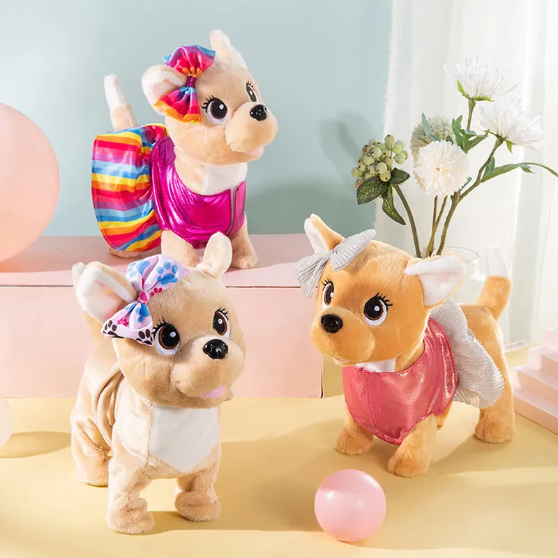 Robot Dog Toy Electronic Plush Puppy Walk Bark Sing Songs Music Animal Leash Controled Electric Pet For Kids Birthday Gift 2