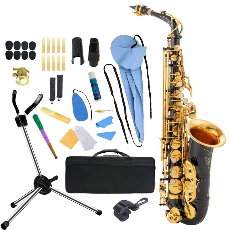 

2023 Hot Sale Useful Black Lacquer Saxophone Instrument with Accessories High Quality