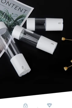 15ml 30ml 50ml 20pc/lot empty silver airless dispenser plastic pump for cosmetics and skin care eye cream airless travel bottles - Thumbnail 6