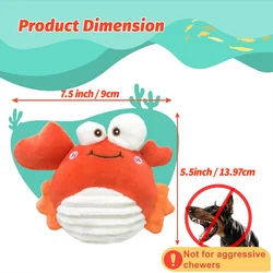 Rechargeable Interactive Pet Toy with Jumping Music and Squeaky Crinkle Ball (Crab)