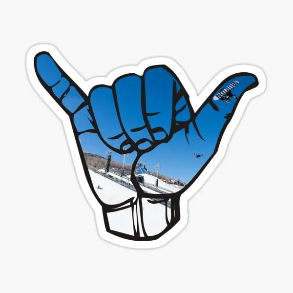 

Snowboard Shaka 5PCS Car Stickers for Decor Room Car Motorcycle Cartoon Bumper Kid Water Bottles Living Room Wall Print