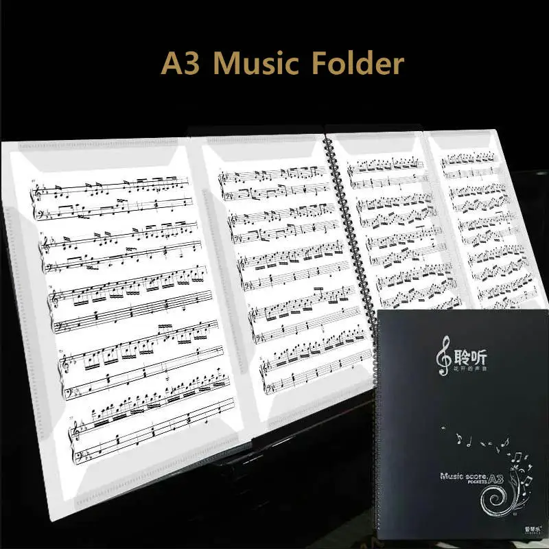PianoSheetMusicFolderA3MusicPartitionBooklet4pageExpanding