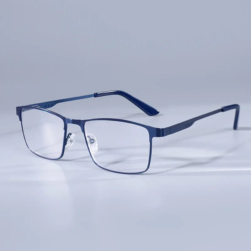 Anti Blue Light Men's Square Metal Frame Reading Glasses