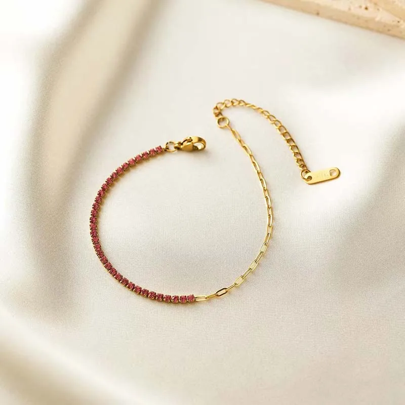 الفاخرة الملونة مكعب زركونيا أساور التنس للنساء ال...