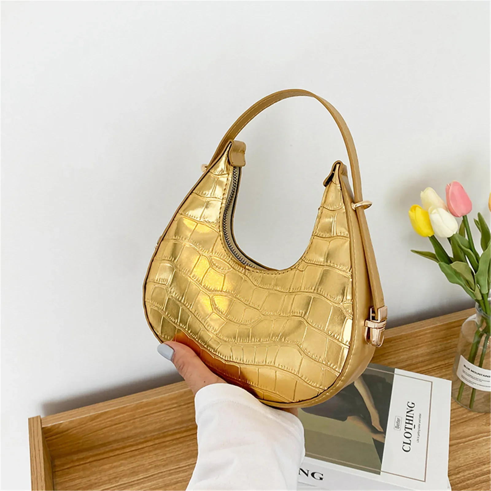 Fashion Stone Pattern Shoulder Bag - Color Variations