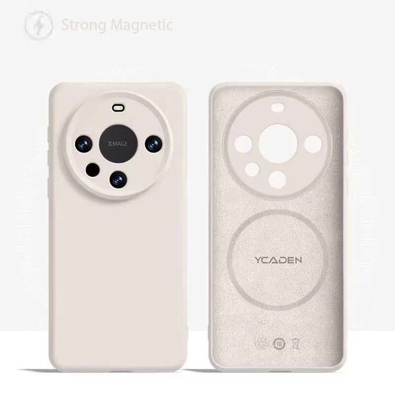 Magnetic Liquid Silicon Wireless Charging Case - Soft Skin Protection Cover