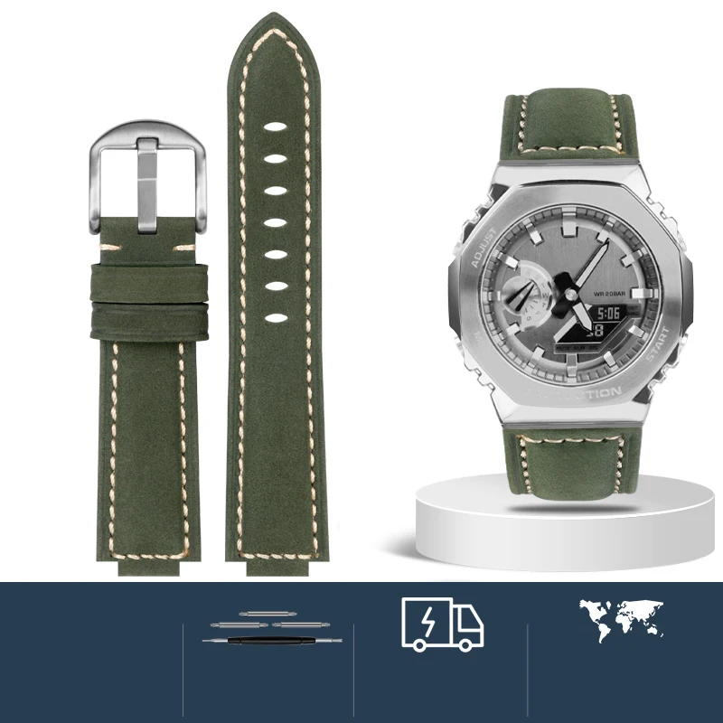 ヴィンテージモディファイド牛革時計バンド,つや消し牛革ブレスレット