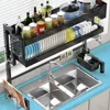 Over Sink Dish Drying Rack Kitchen Stainless Steel Drain Rack Multi Organizer Dust Proof Shelf Over Sink Bowl Plate Storage Rack 4