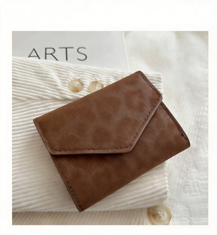Modische Kartenhalter-Geldbörse mit Leopardenmuster für Damen, PU-Leder, schlankes Dreifach-Portemonnaie, Münzfach, Kreditkartenetui mit mehreren Fächern, Mini-Clutch-Tasche – Detail 19