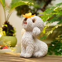 Dog Statues Light Outdoor Decor Solar Teddy Statue Garden Decorations Solar Dog Ornaments for Patio, Lawn, Yard Art Decoration 1