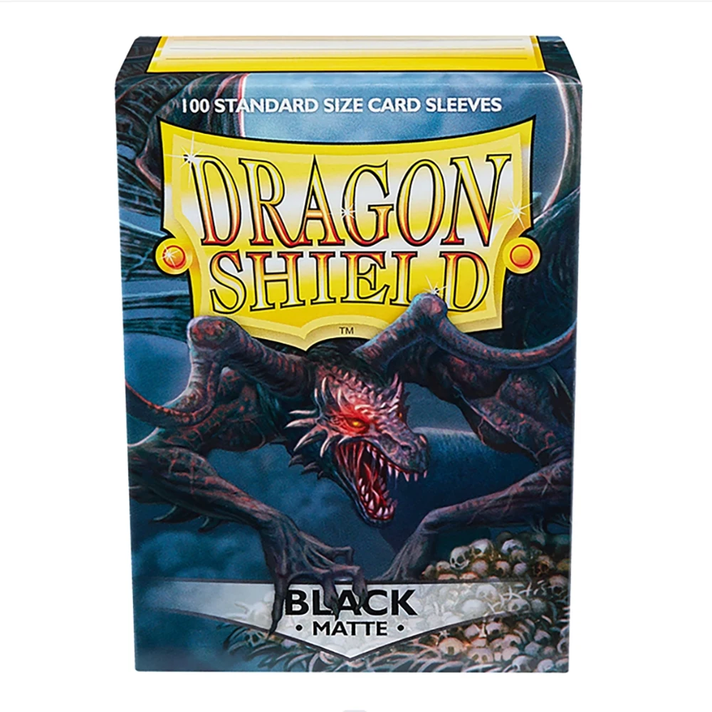 100 Standard Size Dragon Shield New Sleeves 66x91mm Black Matting Card Covers For MTG Board Game Cards