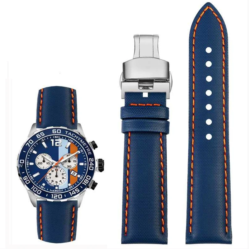 

Ремешок нейлоновый кожаный для наручных часов Mido Helmsman M021 M005 M038 Tudor Seiko, водонепроницаемый ремешок для часов, 20 мм 21 мм 22 мм 23 мм
