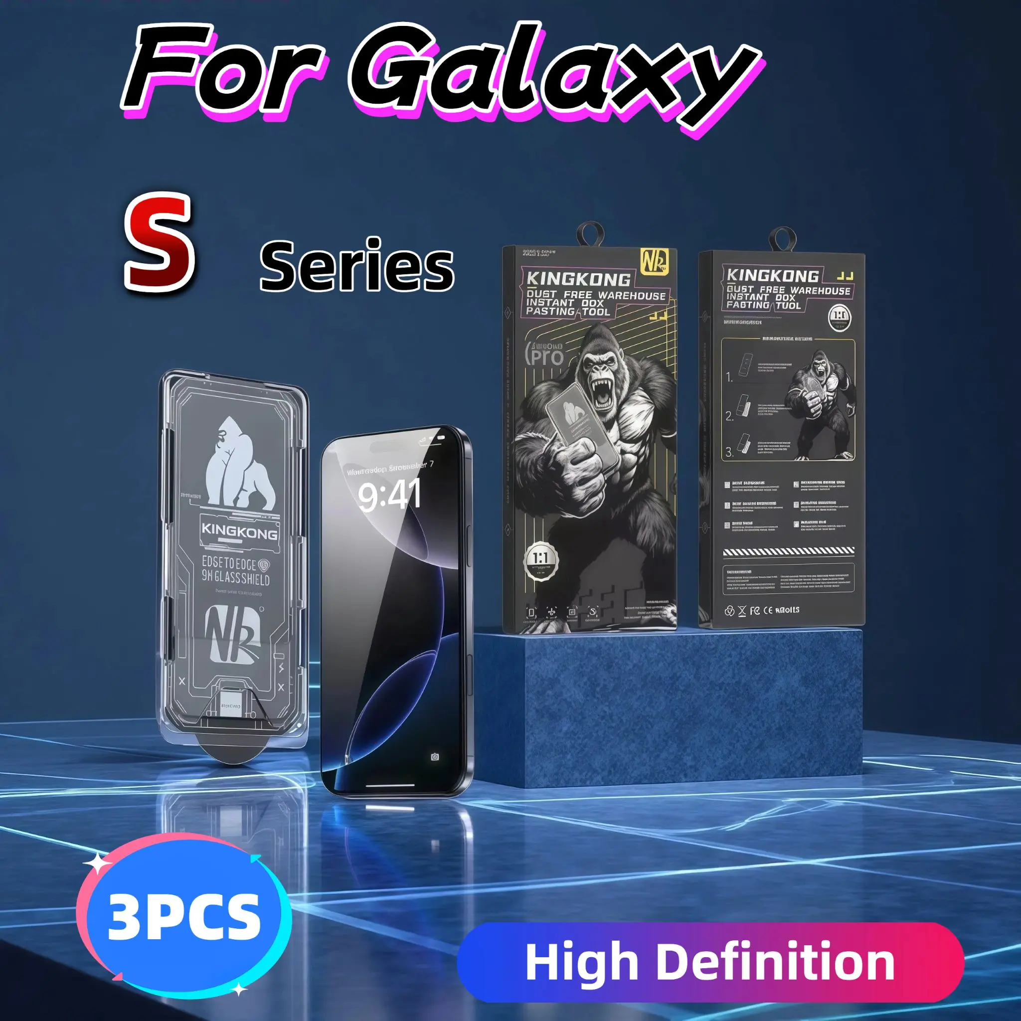 Premium HD Tempered Glass Screen Protector 3-Pack - 9H Hardness