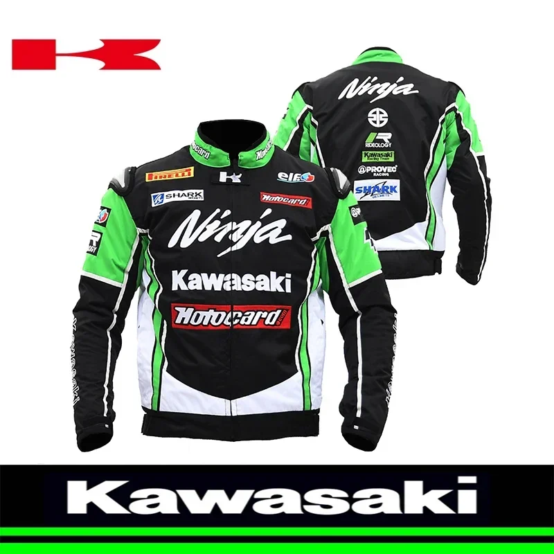 Kawasaki Motorcycle Windproof Jacket Anti Drop Waterproof Motorcycle Riding Suit motorcycle jacket