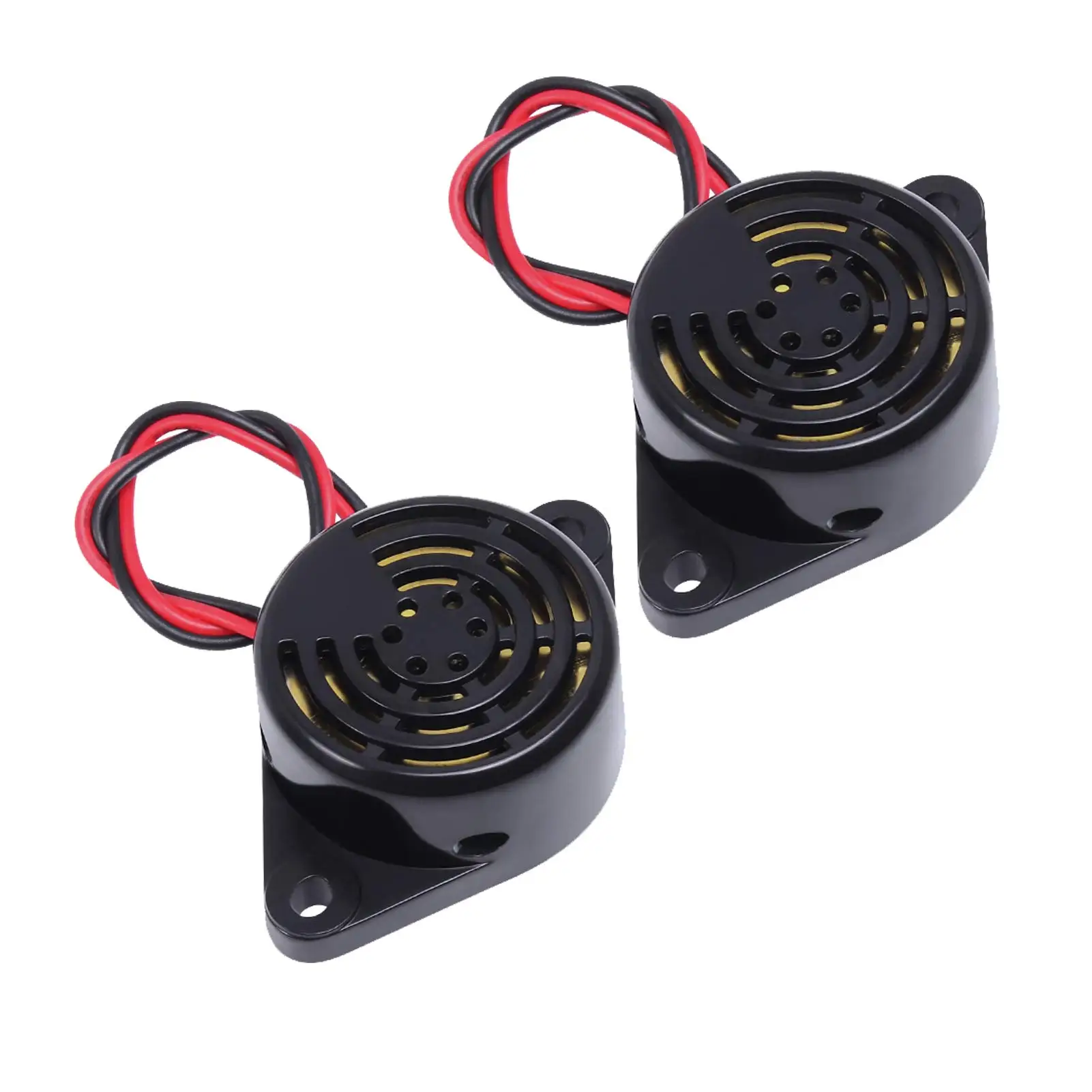 High-Decibel 12V Electronic Piezo Buzzer Alarm - 2 Pack