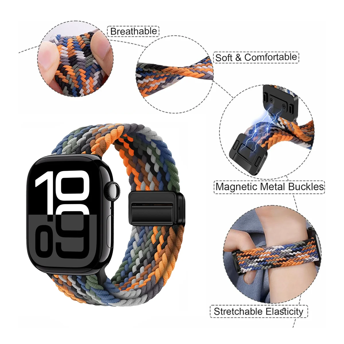 Magnetic Braided Nylon Bracelet
