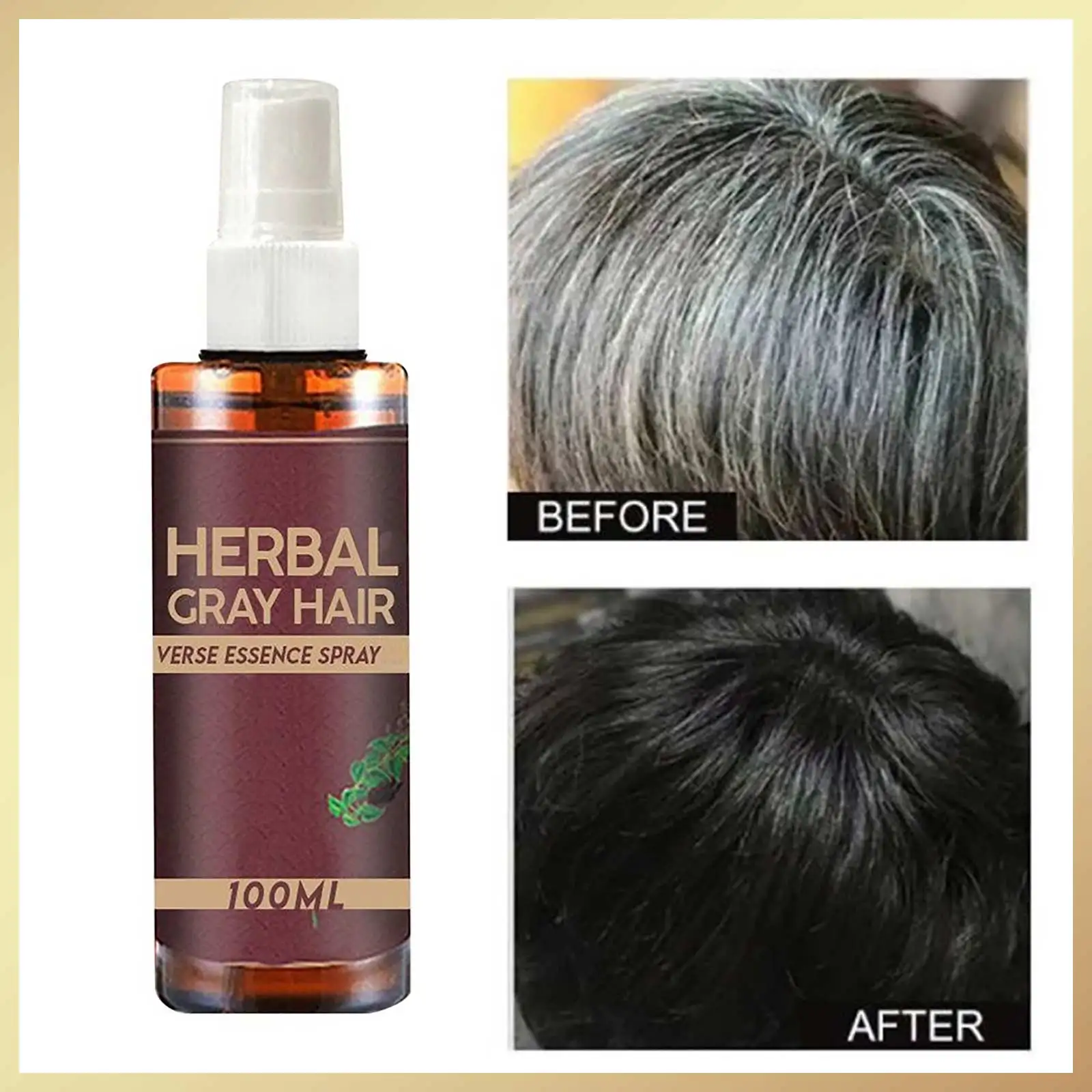 100ml Hair Darkening Spray Anti White Hair Herba Reduce Gray Hair Serum