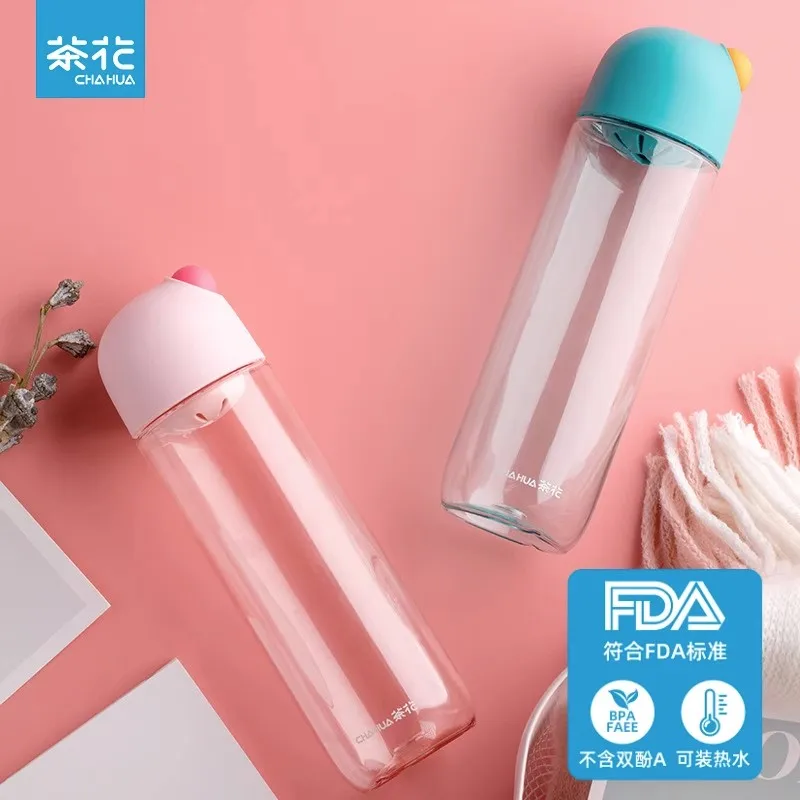 

CHAHUA Sports Water Cup Men's and Women's Water Bottles Plastic High Temperature Resistant Children's Cute Portable Cup Tritan