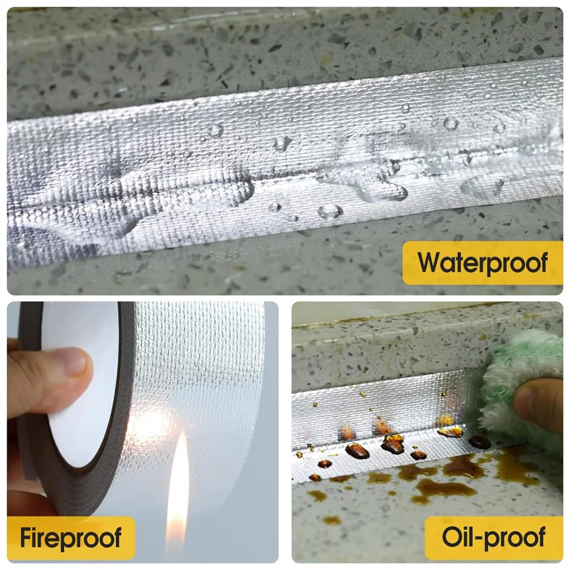 Fiberglass Aluminum Foil Tape 10Meters HVAC Heat Resistant Heat Shield