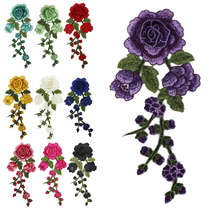 Embroidered flower sewing iron on patches for clothing Fabric