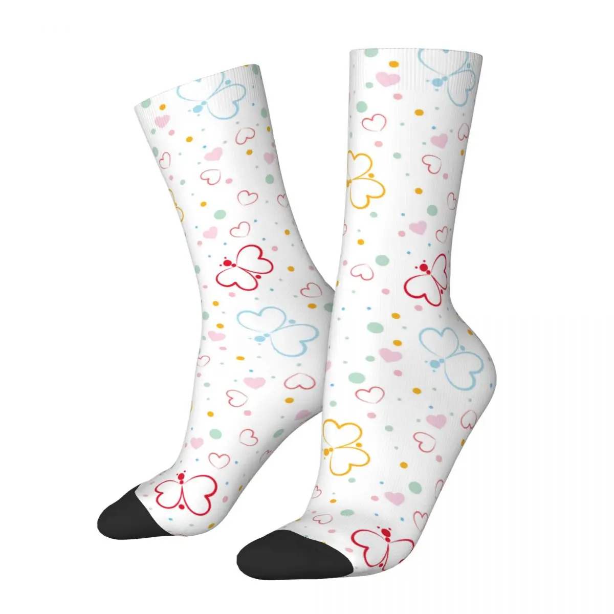 

Happy Funny Men's Socks Casual Butterfly Colorful Sock Polyester Skateboard Women's Socks Spring Summer Autumn Winter