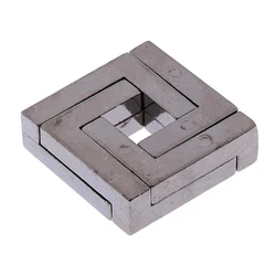 Square Lock Metal 3D Puzzle - Engaging Brain Teaser (Square Lock)