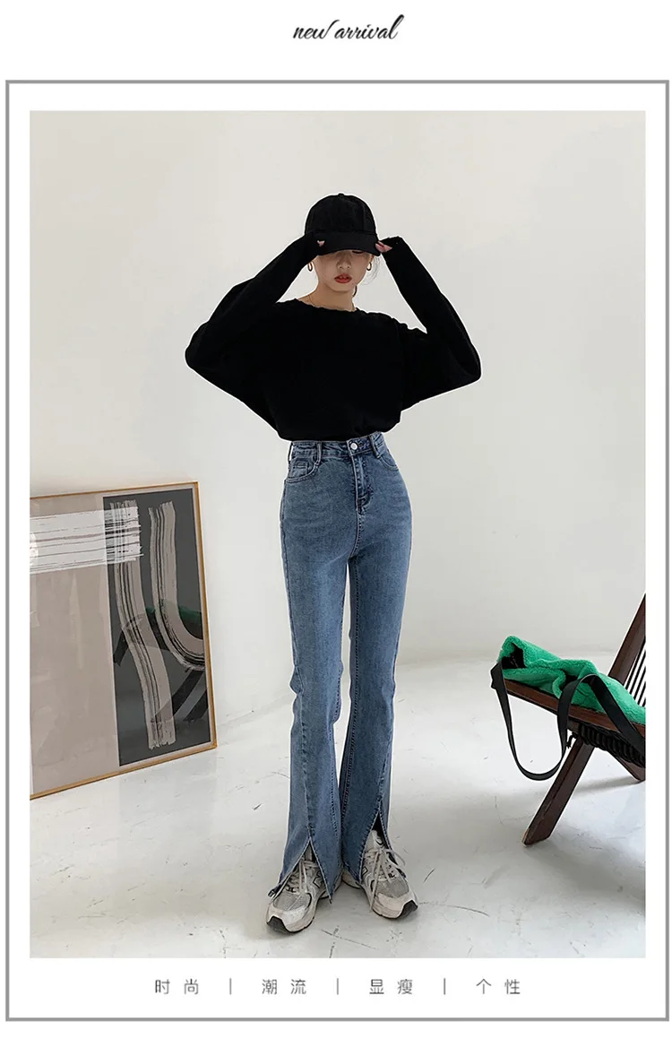 black mom jeans CGC 2022 New Spring Autumn Flared Jeans Women  Straight High Waist Jeans Casual Streetwear Slim Denim Pants Female Baggy Jeans brown jeans